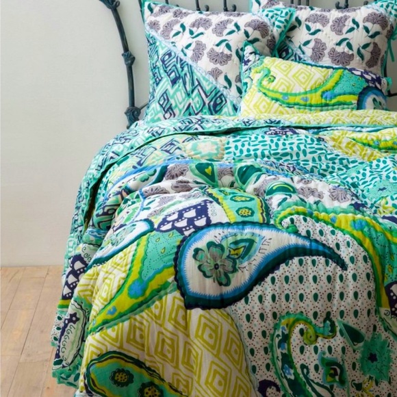 🔥 Rare Anthropologie Daydreamer Paisley Quilt Set